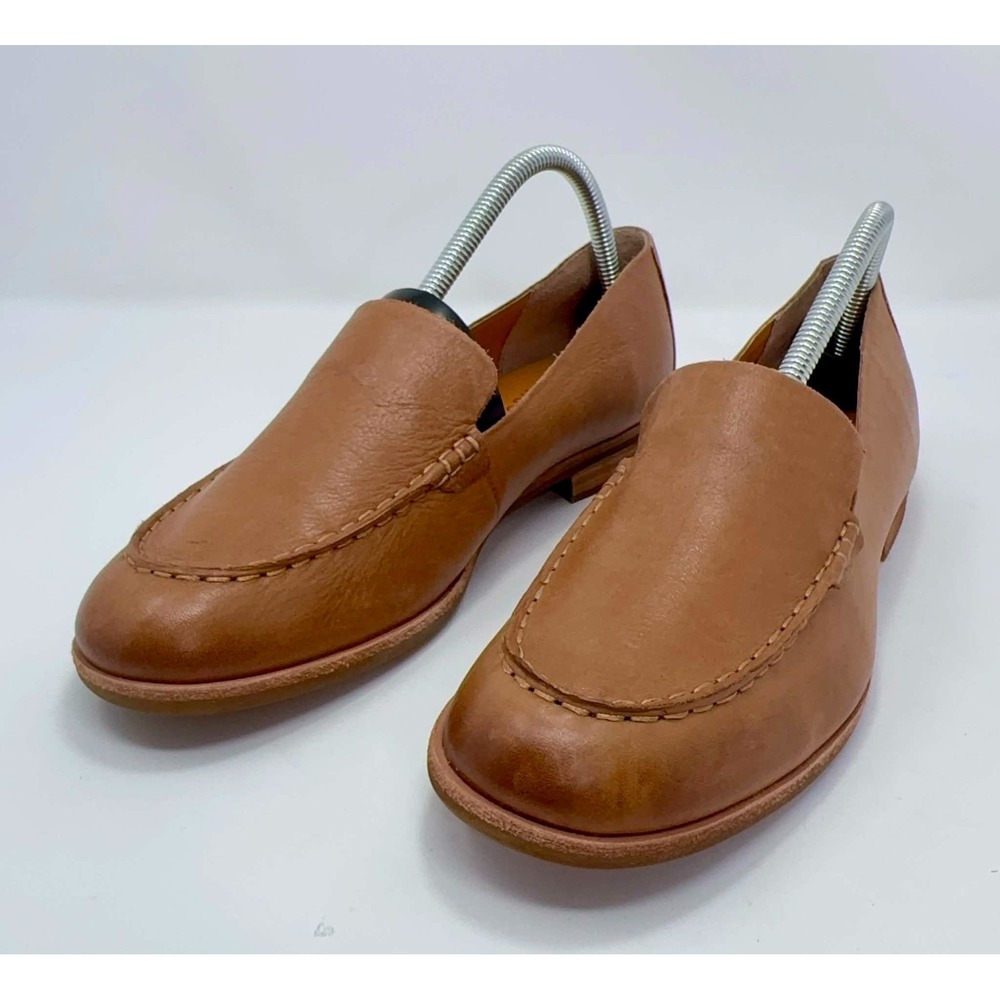 Kork-Ease Nottingham Tan Leather Loafers Women's Size 8.5 Slip On Moc Toe Shoes